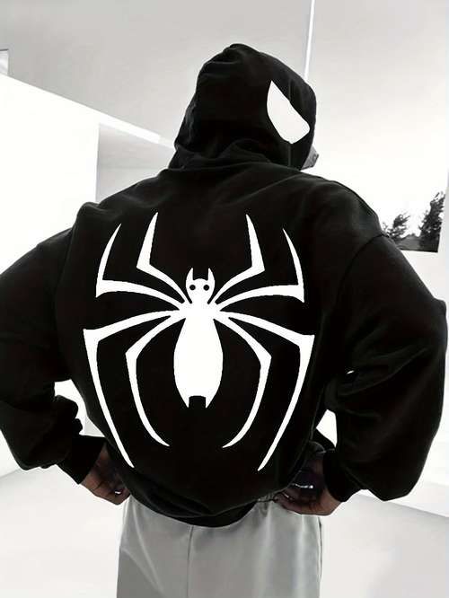 Arachnida Duo printed Hoodies – Black & White Matching Pullover Set