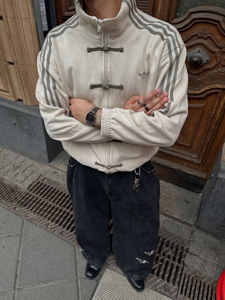 CNY-Inspired Premium White Suede Streetwear Jacket