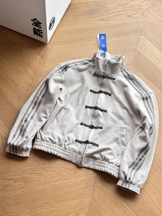 CNY-Inspired Premium White Suede Streetwear Jacket