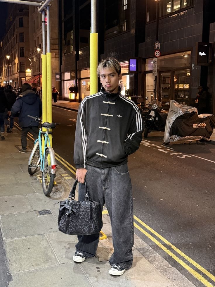 CNY-Inspired Premium Black Suede Streetwear Jacket