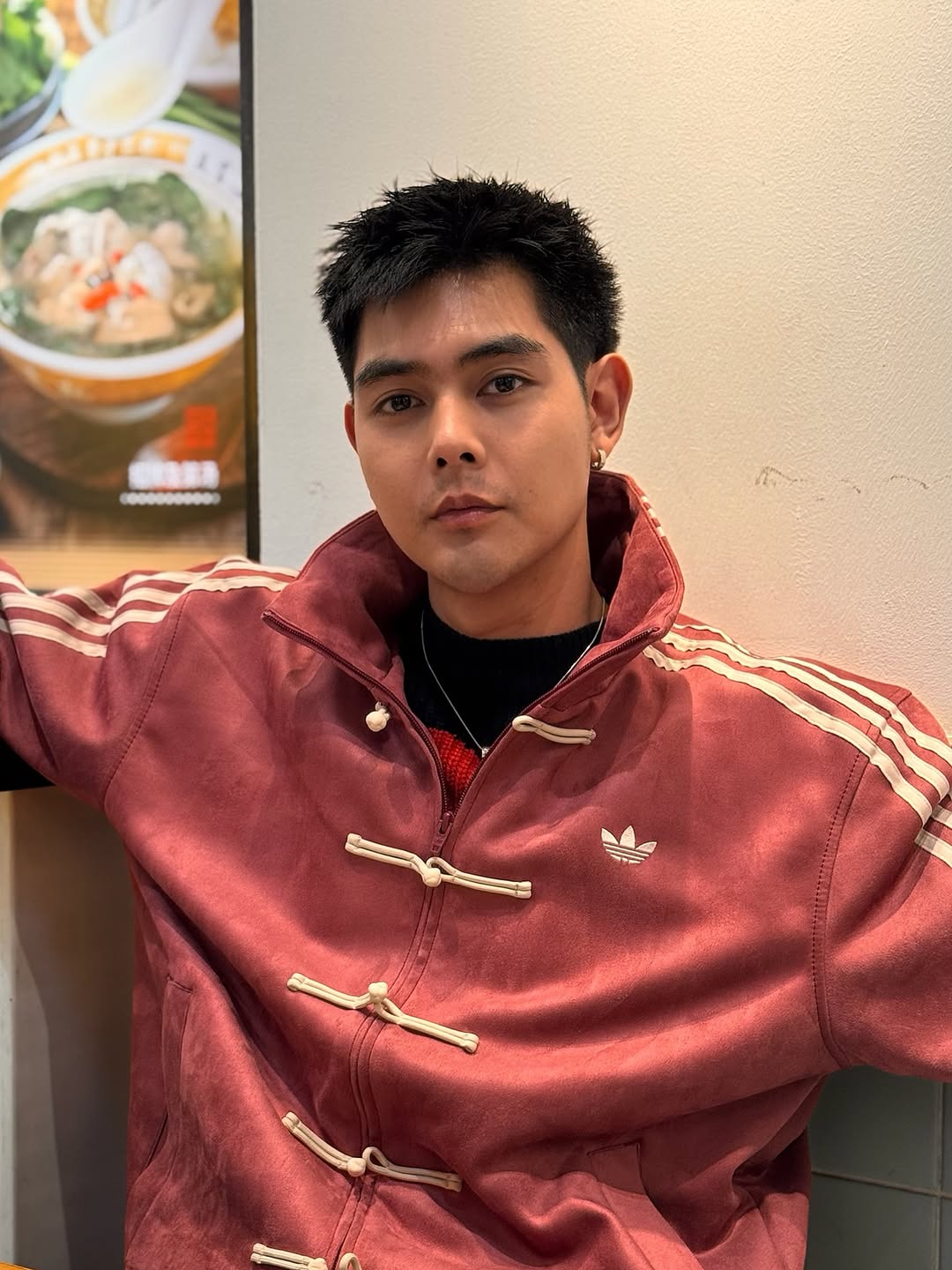 CNY-Inspired Streetwear Jacket – Maroon Suede Finish