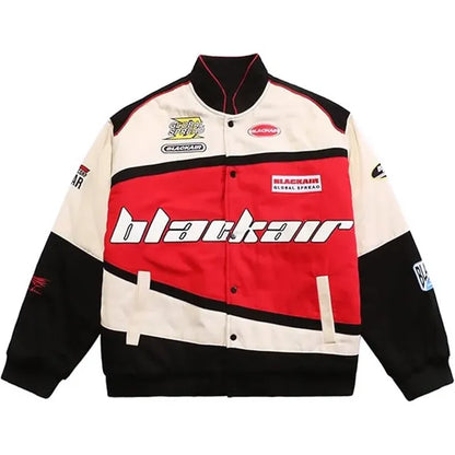 Blackair Racing Jacket – Premium Unisex Motorsport Streetwear (Red/Black Edition)